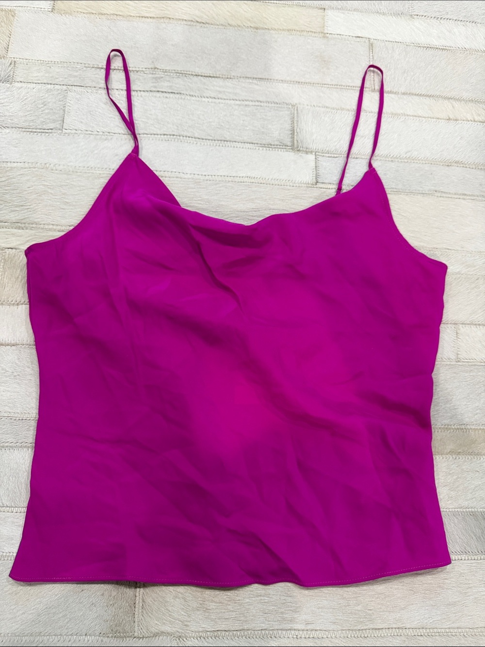 Fleur du Mal Vibrant Magenta Silk Camisole
